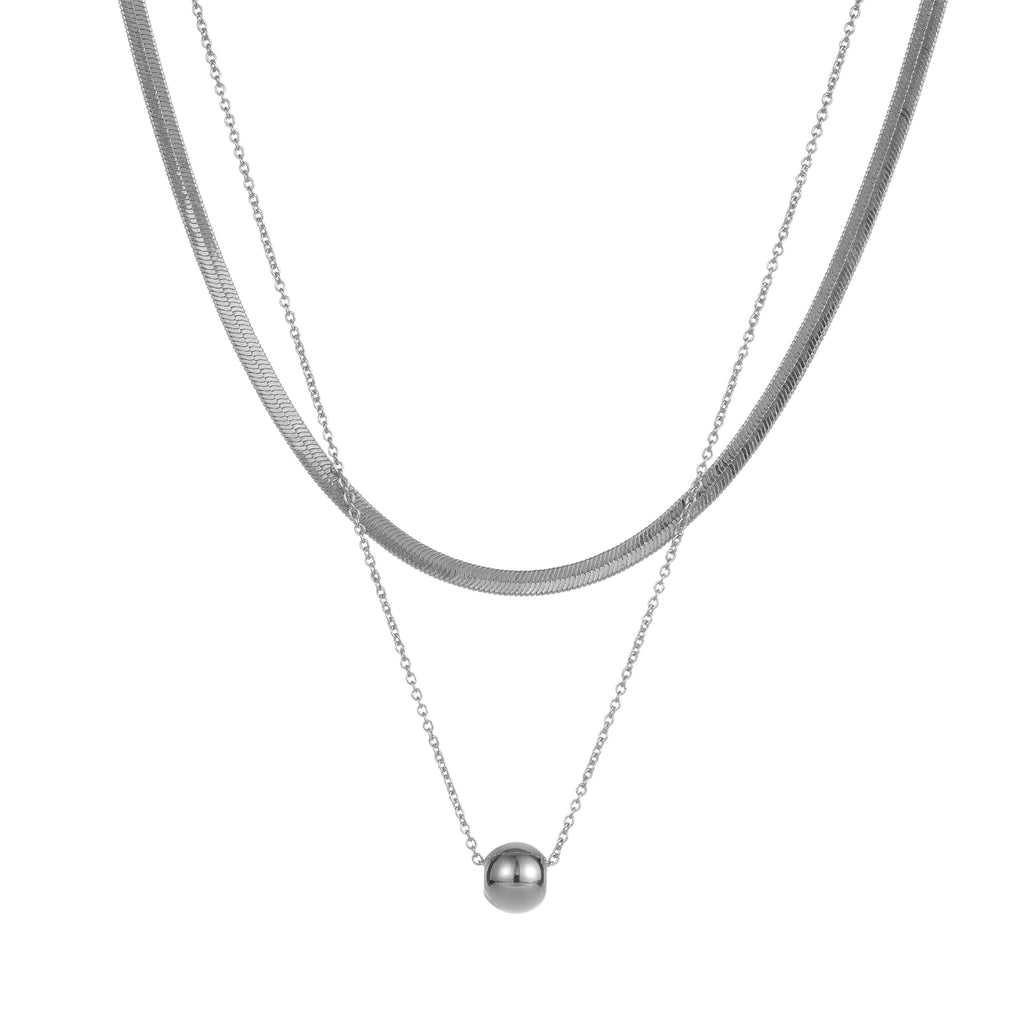 Layered Necklace Silver
