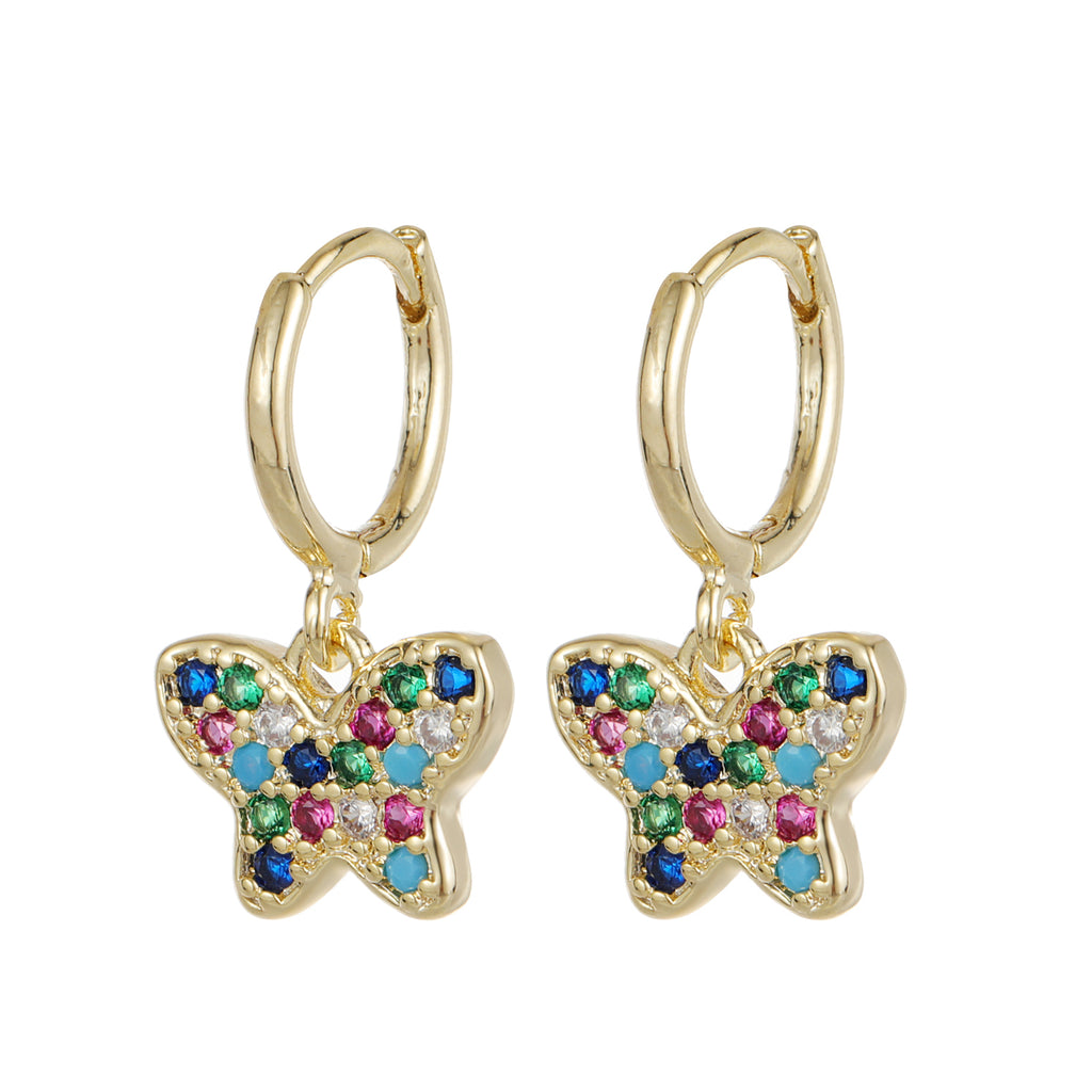 Butterfly Huggie Hoop Earring