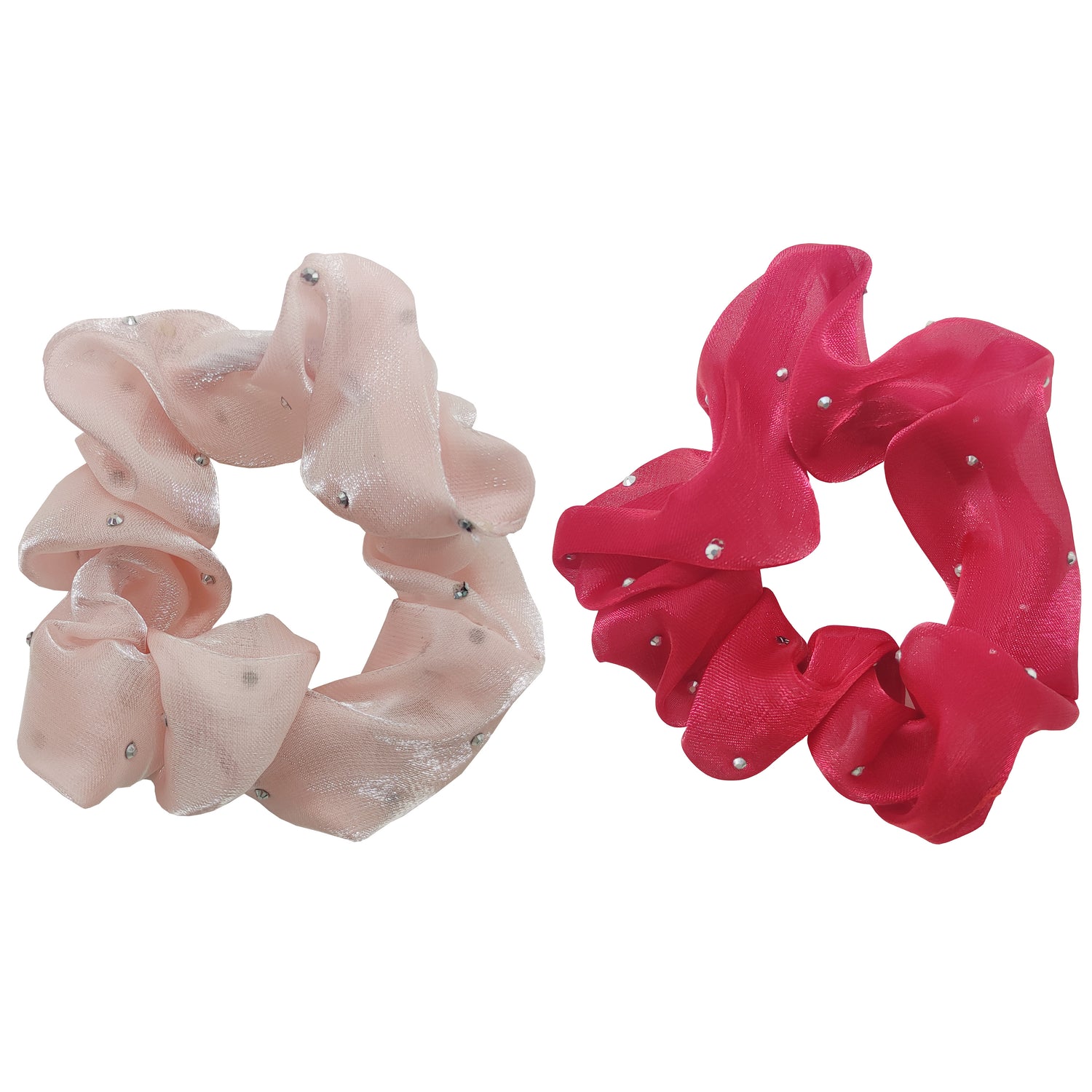 Sparkle 2pk Scrunchie - Red & Pink