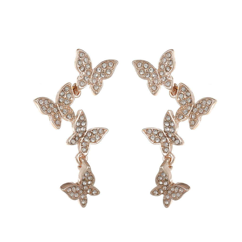Butterfly earring rose gold