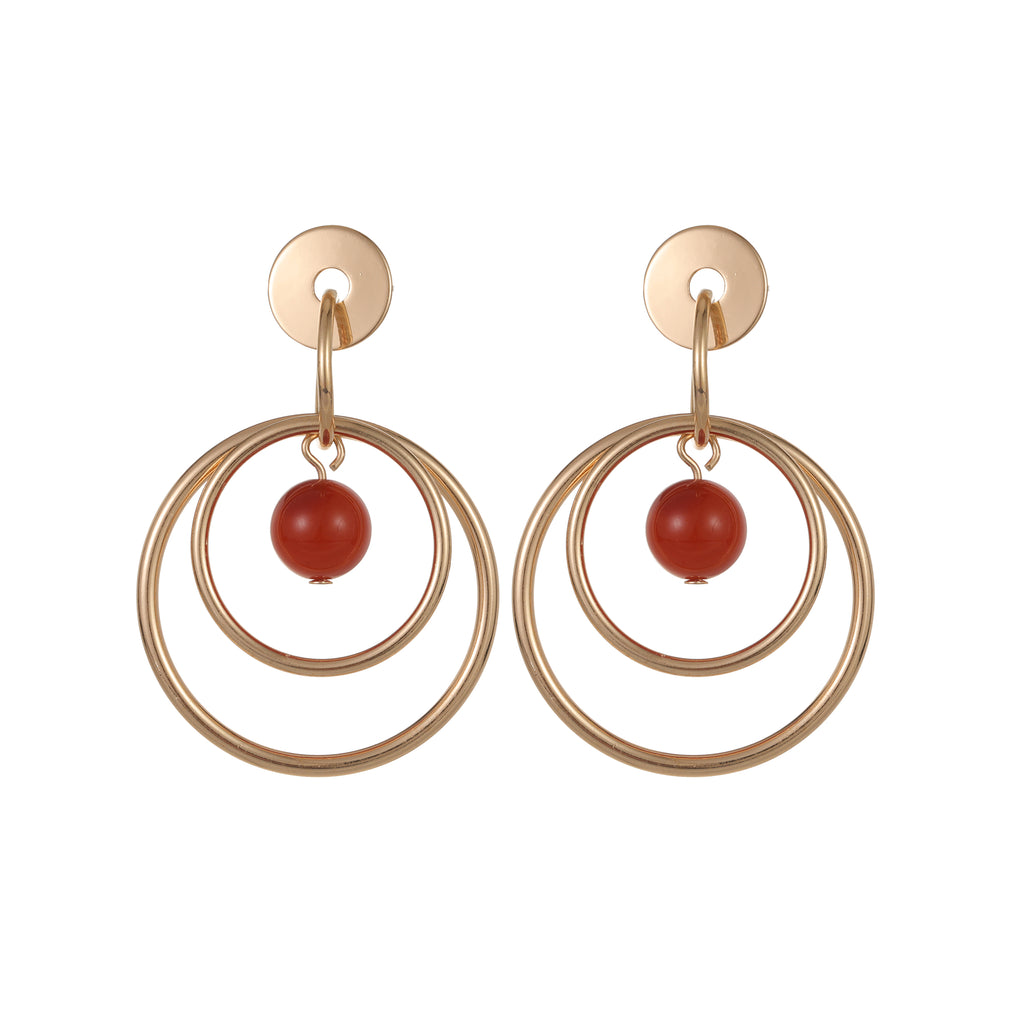 Earring with stone gold