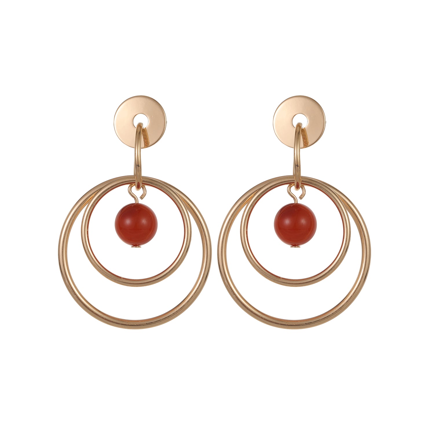 Earring with stone gold