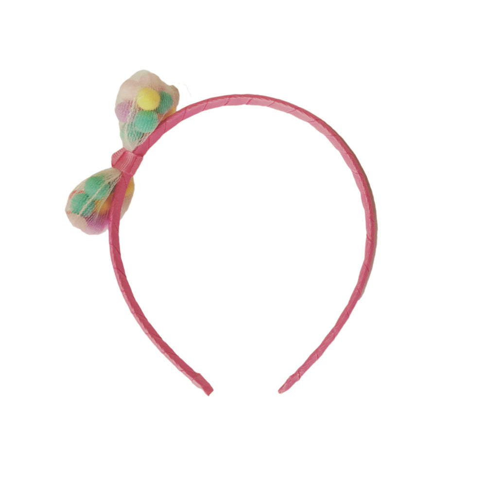 Pom Pom Bow Aliceband