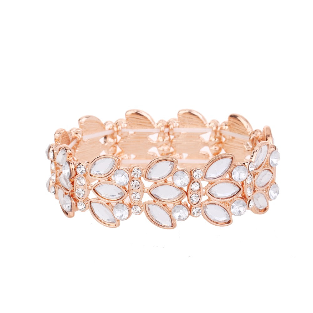 Crystal Statement Bracelet Rose Gold