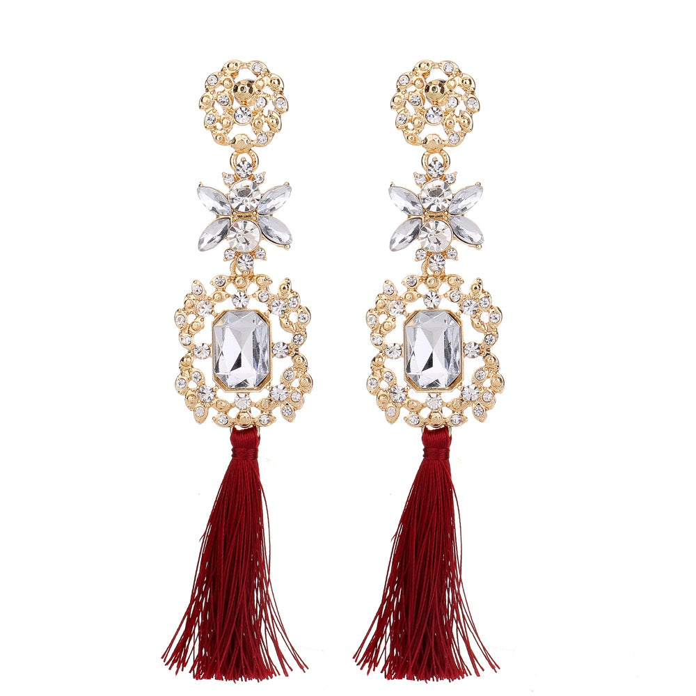 Statement Red Tassel Earring