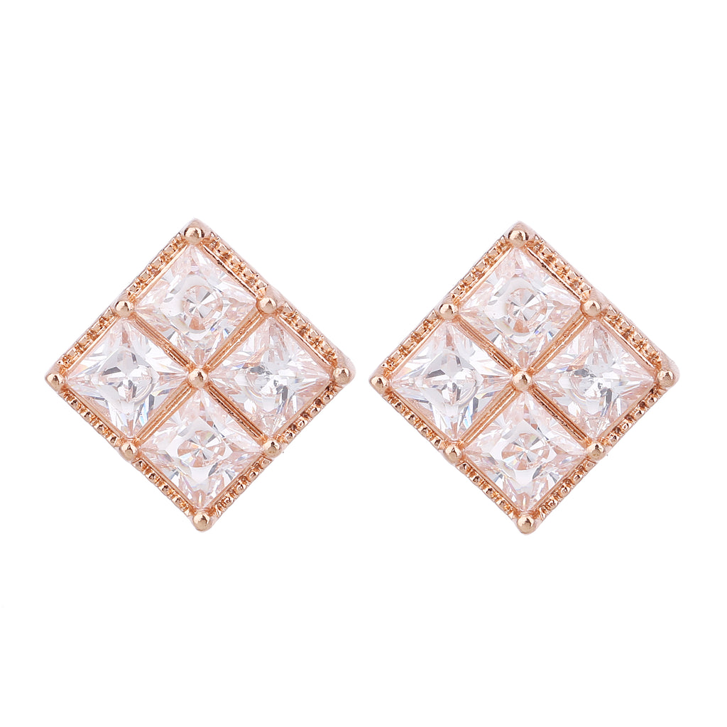 Serendipity Diamond Shaped Earring Rose Gold