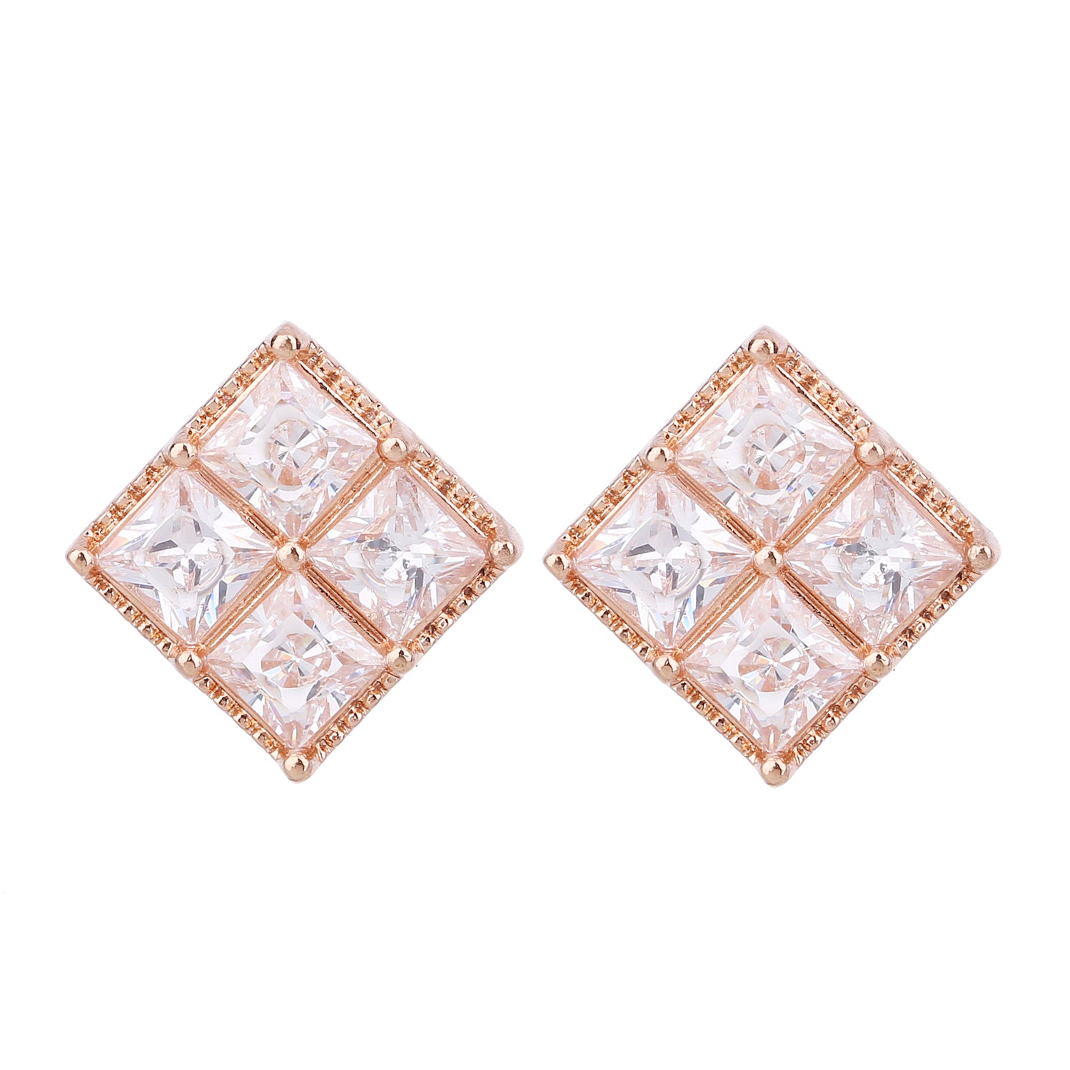 Serendipity Diamond Shaped Earring Rose Gold