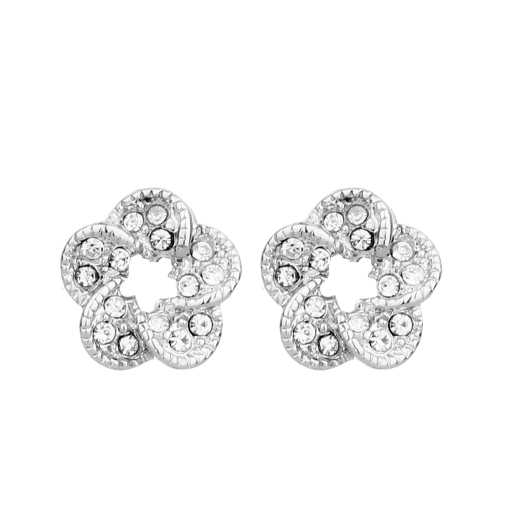 Delicate Ears Crystal Earring Silver Plating