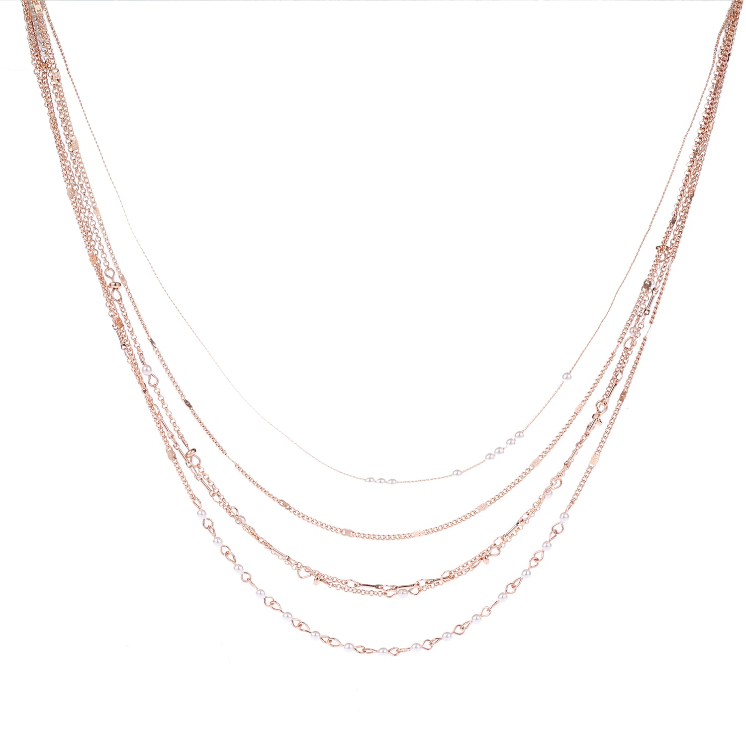 Multi Layer Necklace Rose Gold