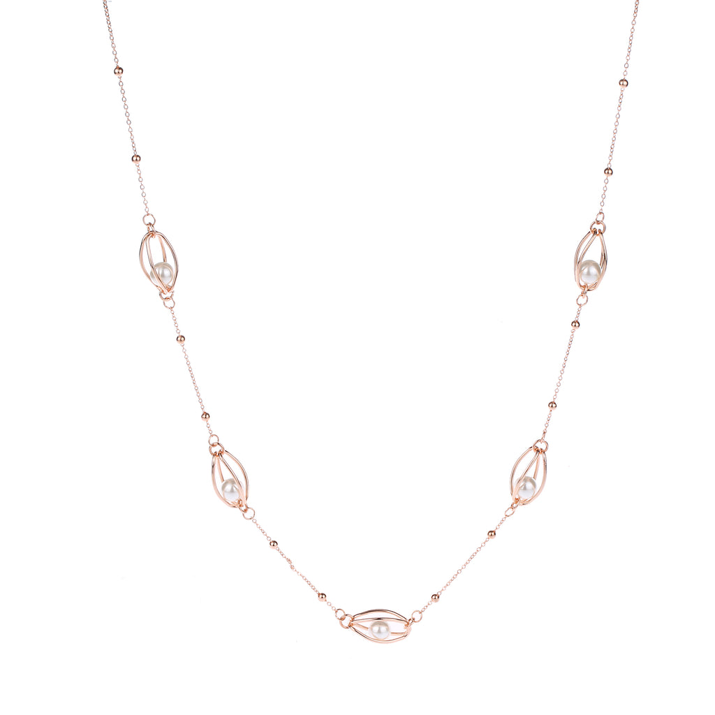 Long Pearl Detail Necklace