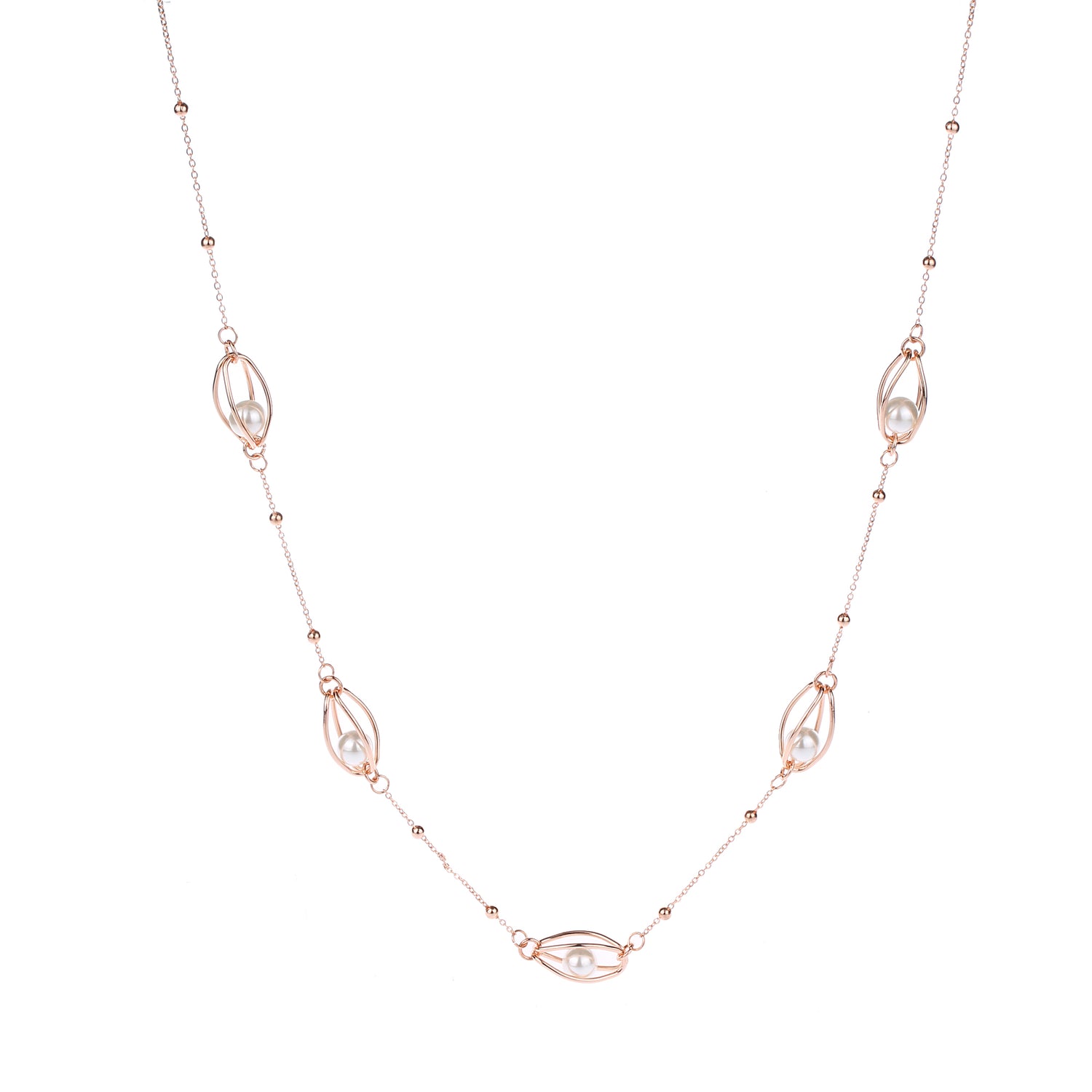 Long Pearl Detail Necklace
