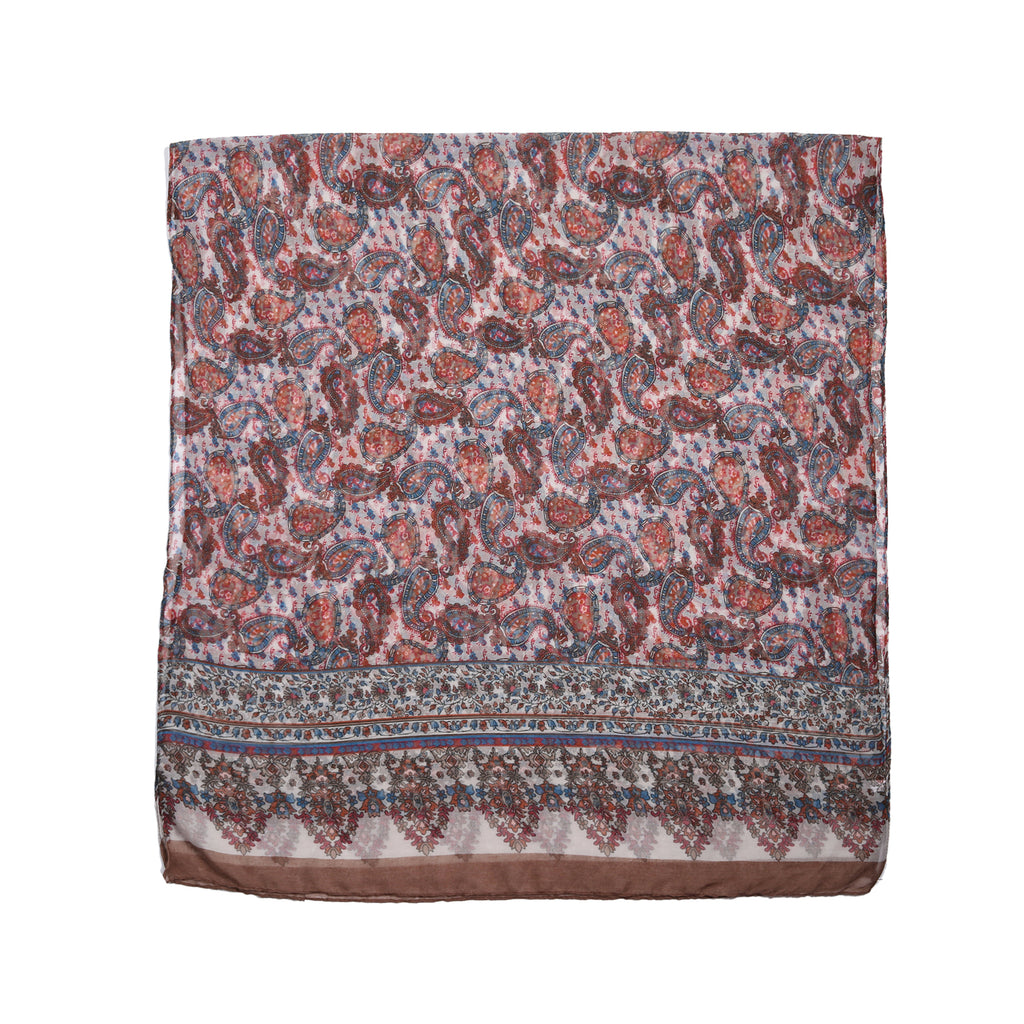 Paisley Print Scarf - Brown