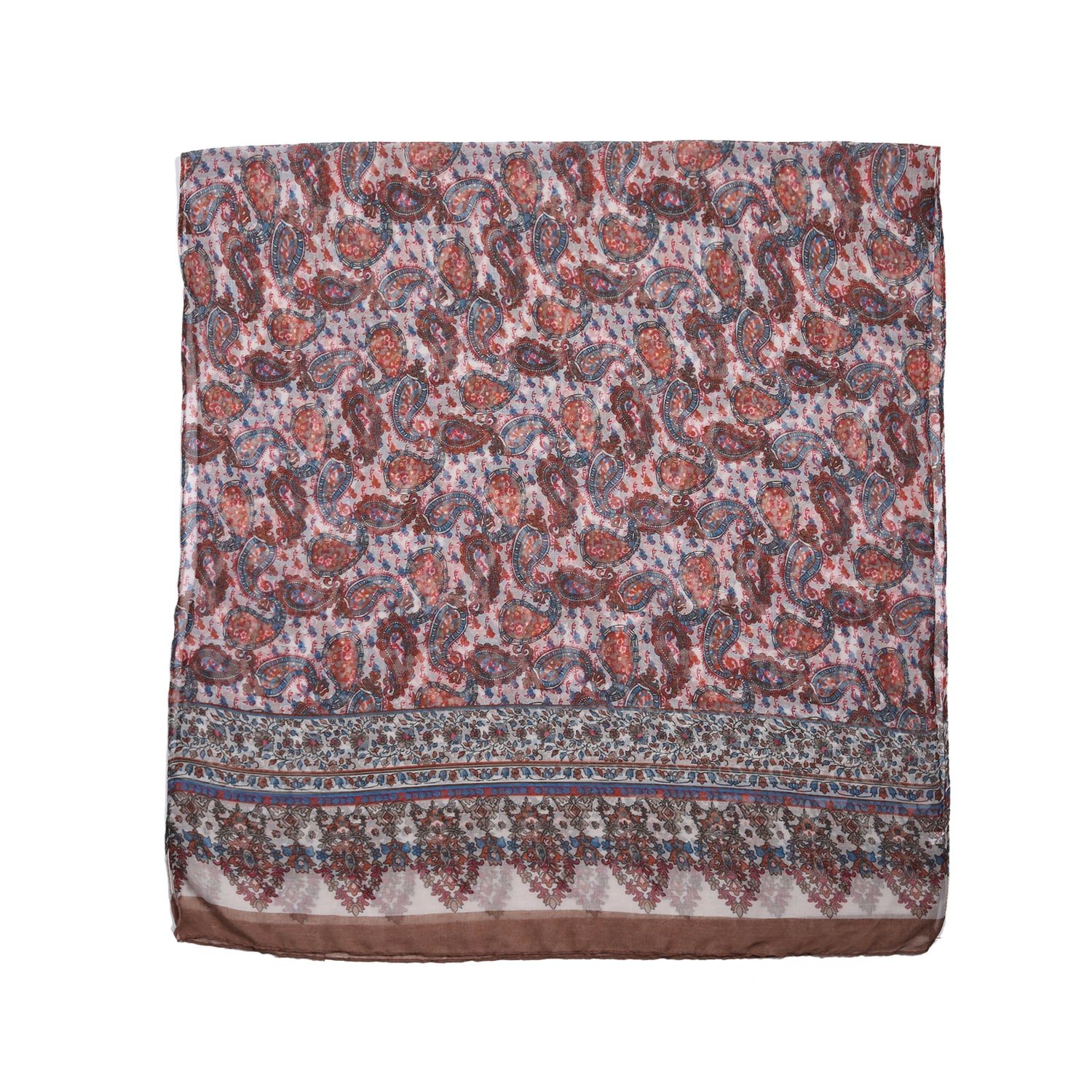 Paisley Print Scarf - Brown
