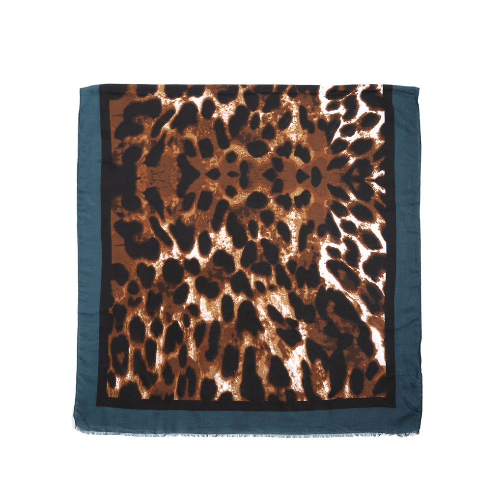 Leopard Print Scarf - Green