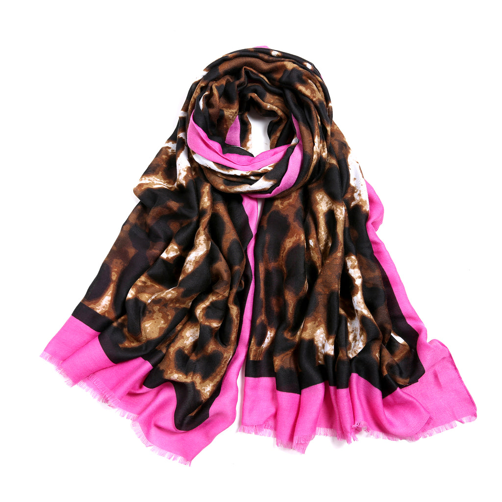 Leopard Print Scarf - Pink