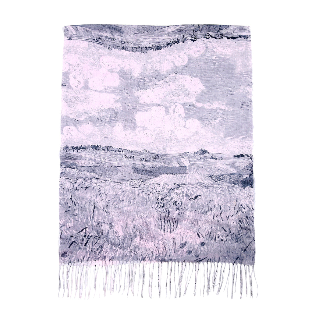 Paint Print Scarf - Grey