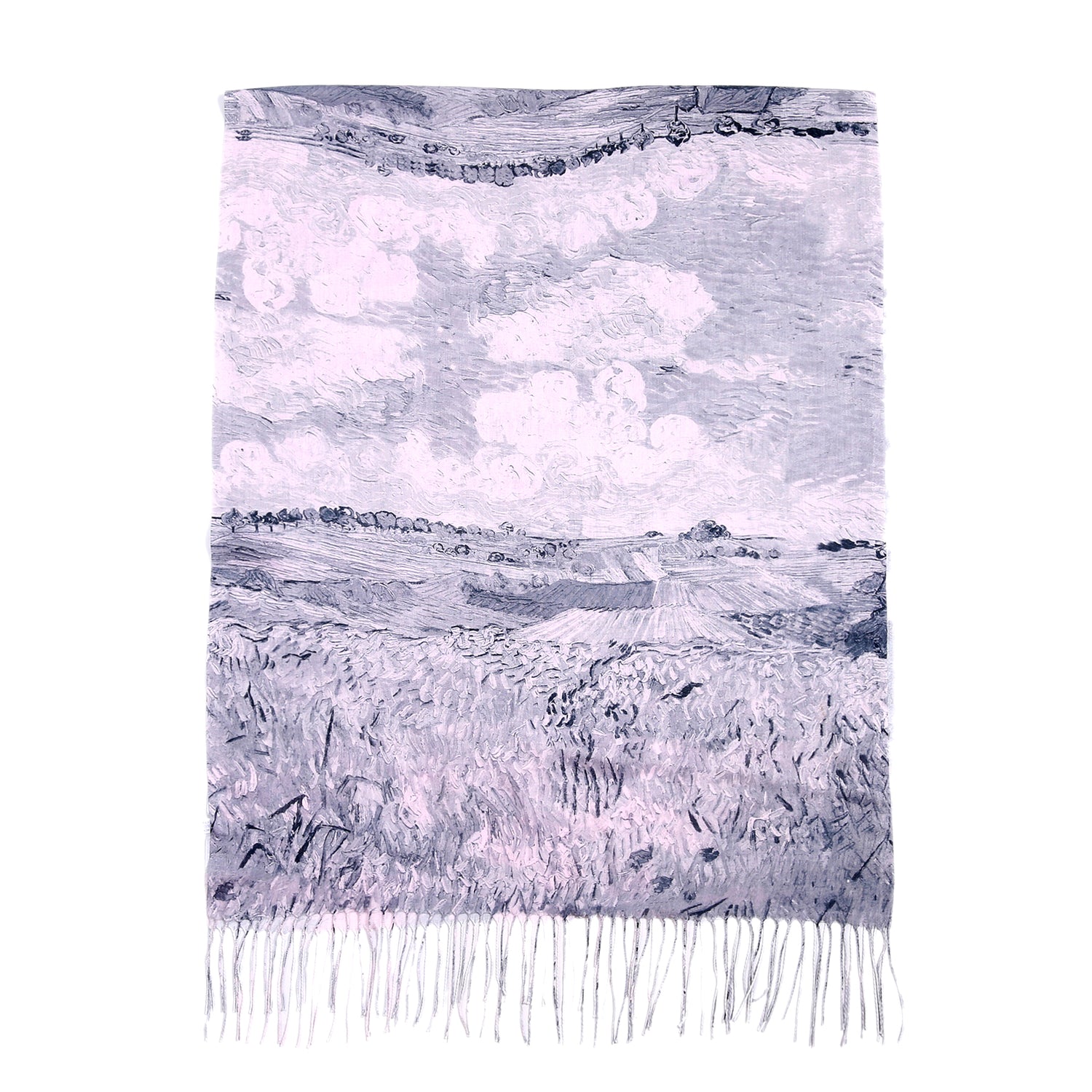 Paint Print Scarf - Grey
