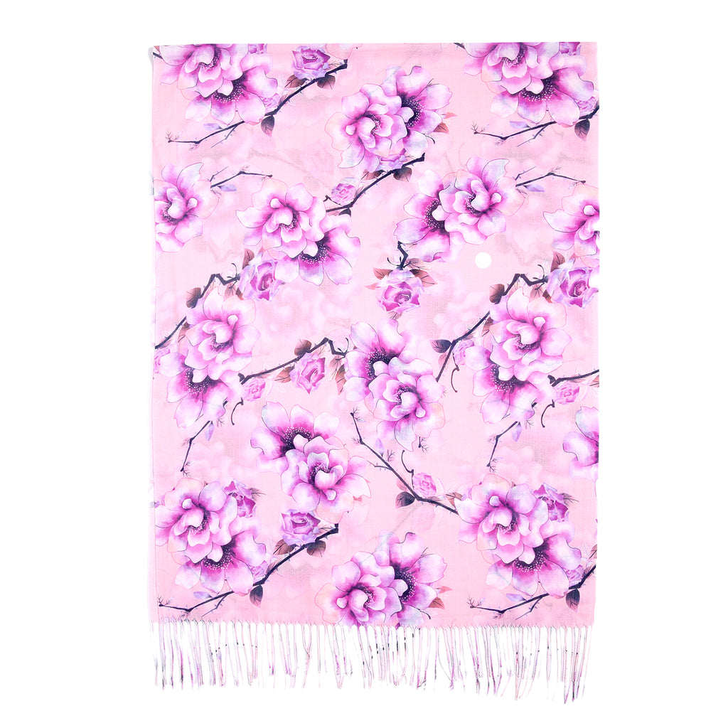 Flower Print Scarf - Pink