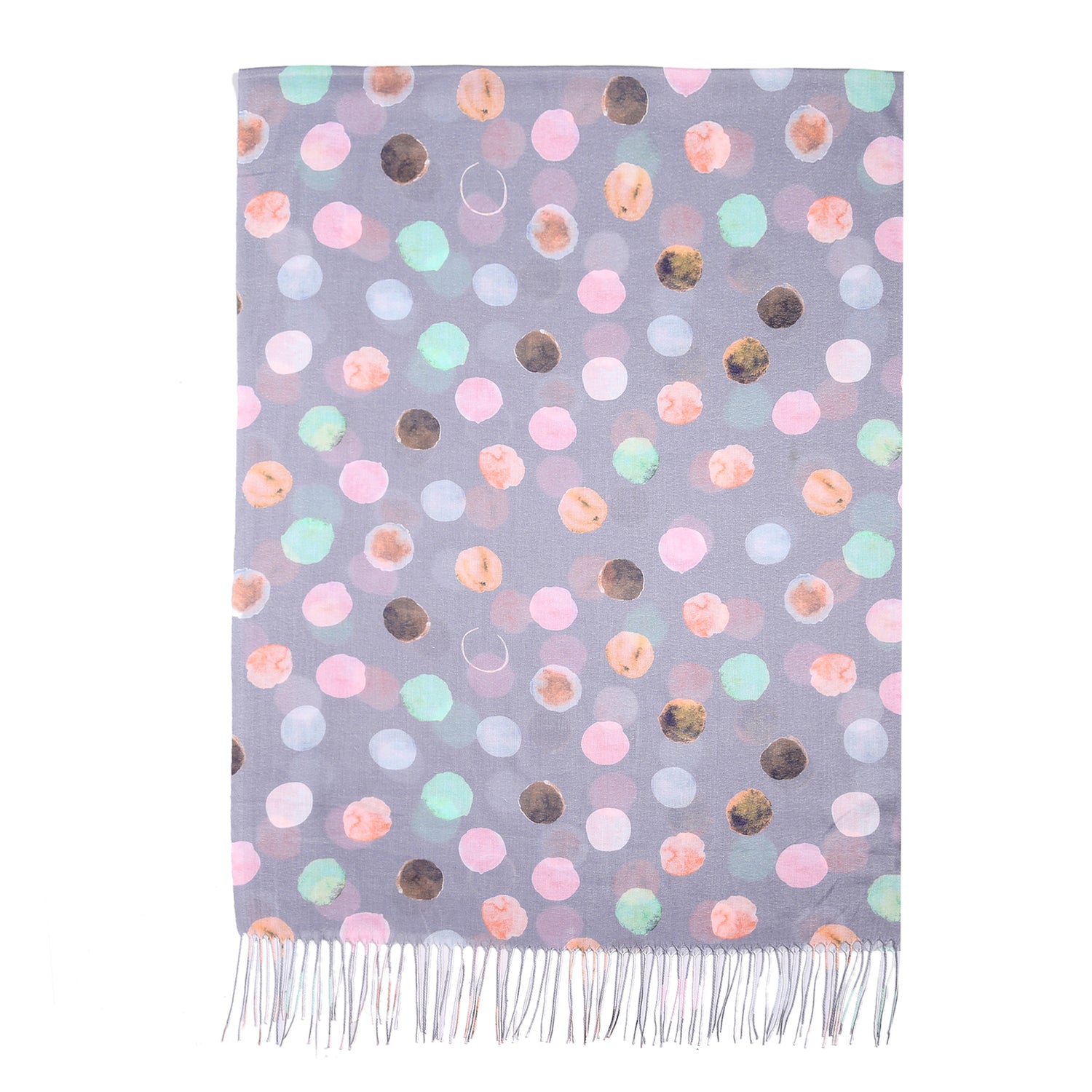 Dot Print Scarf - Grey