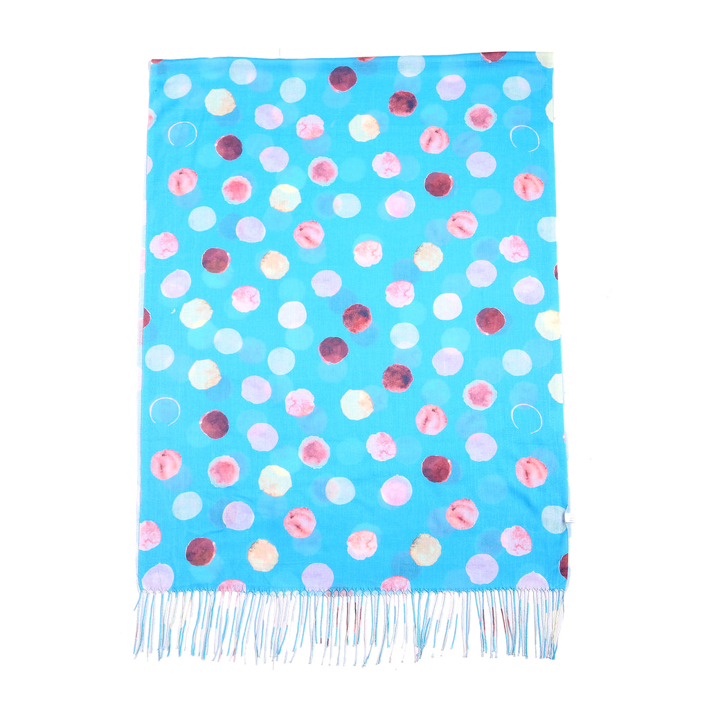 Dot Print Scarf - Blue