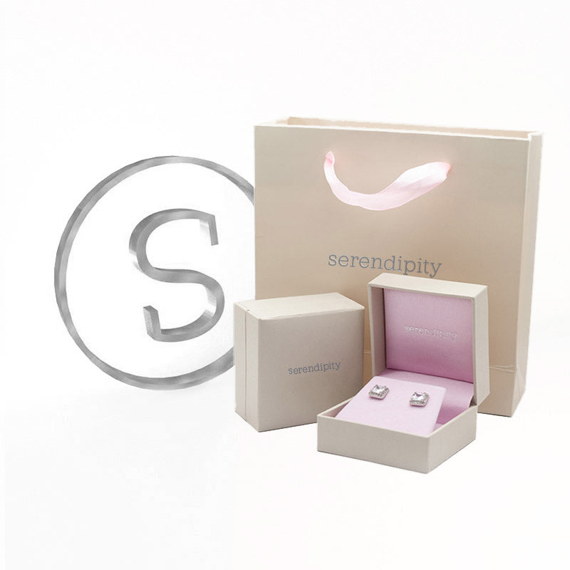 Serendipity Square CZ Earring Silver