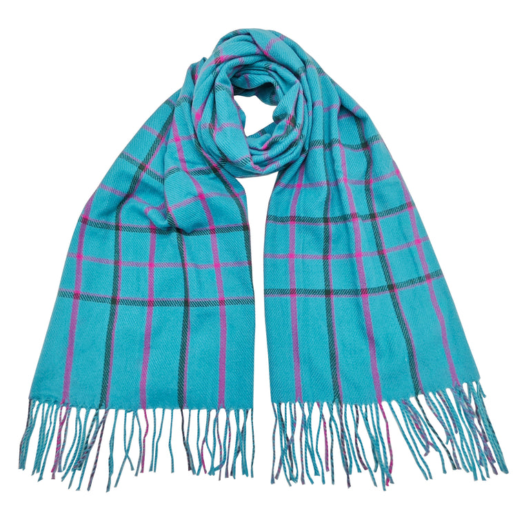 Check Scarf - Turquoise