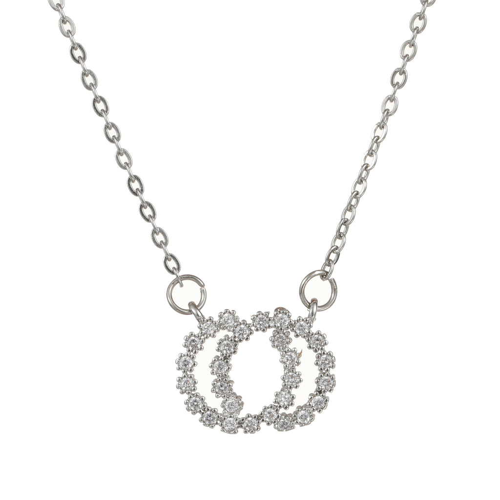 Double circle necklace silver