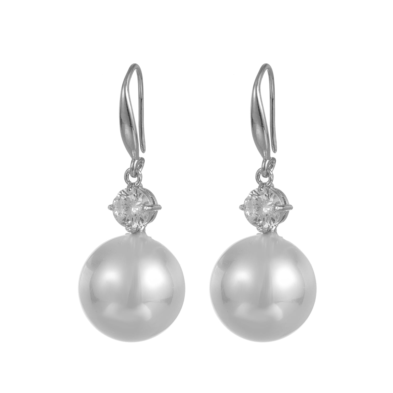 Pearl drop earring silver