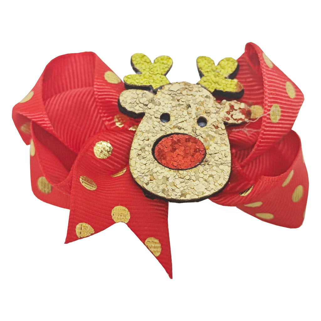 Christmas Bow Clip - Reindeer