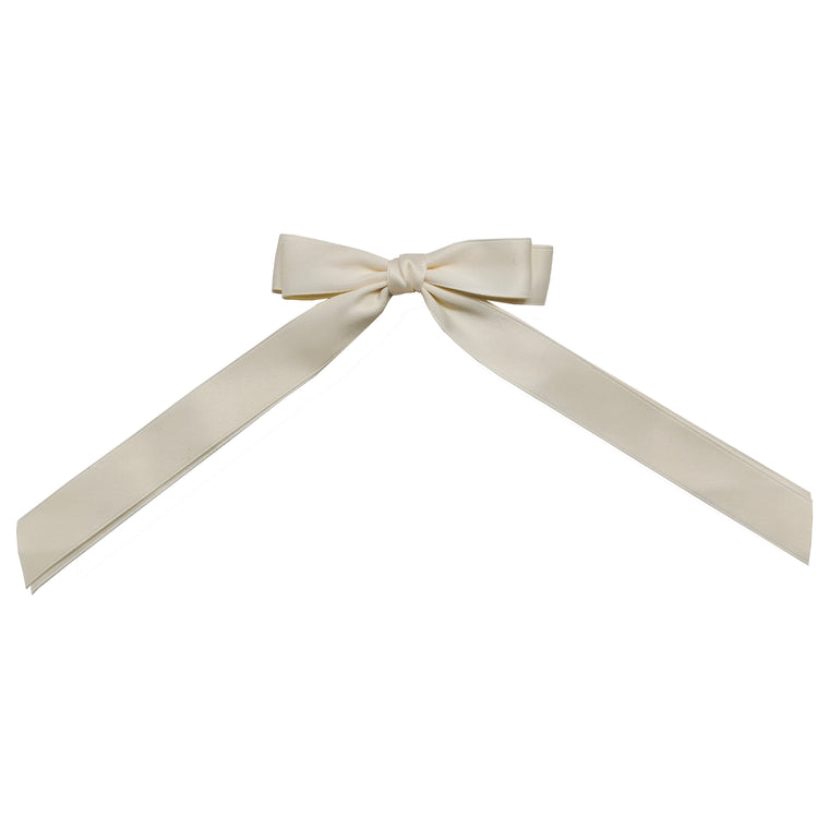 Ribbon Bow Clip - Cream