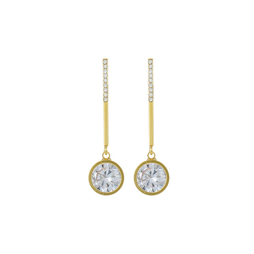 Crystal Drop Earring Gold