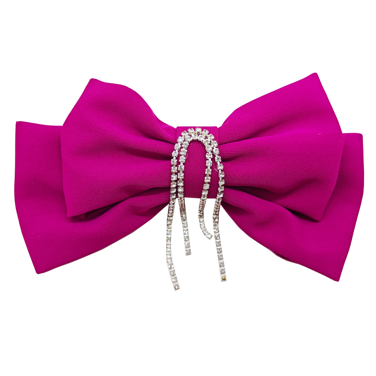 Diamante Detail Bow - Fuchsia