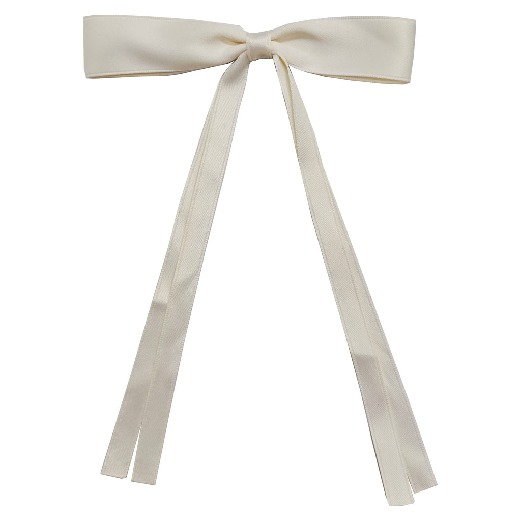 Ribbon Bow Clip - Cream