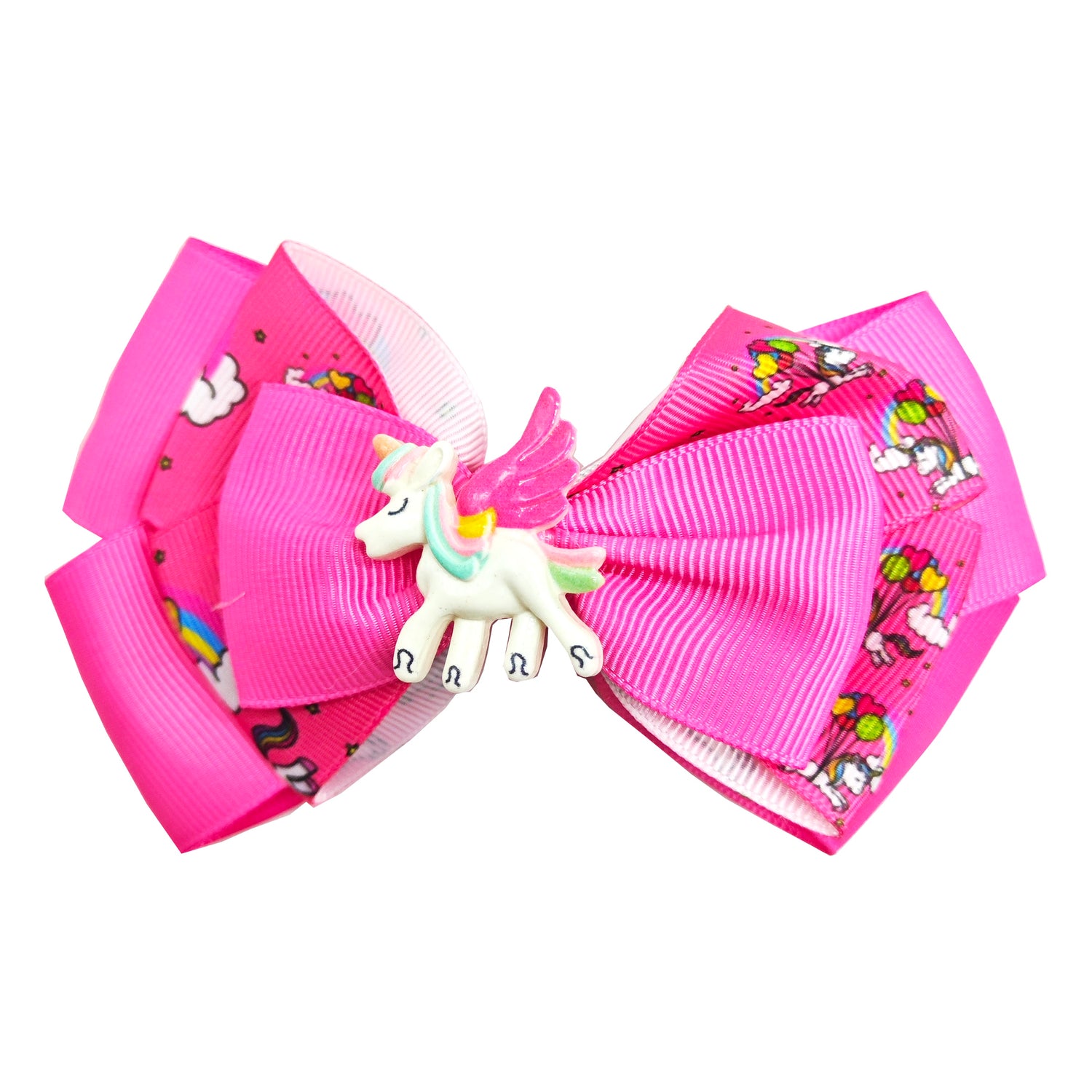 Sparkle Unicorn Bow Clip - Pink
