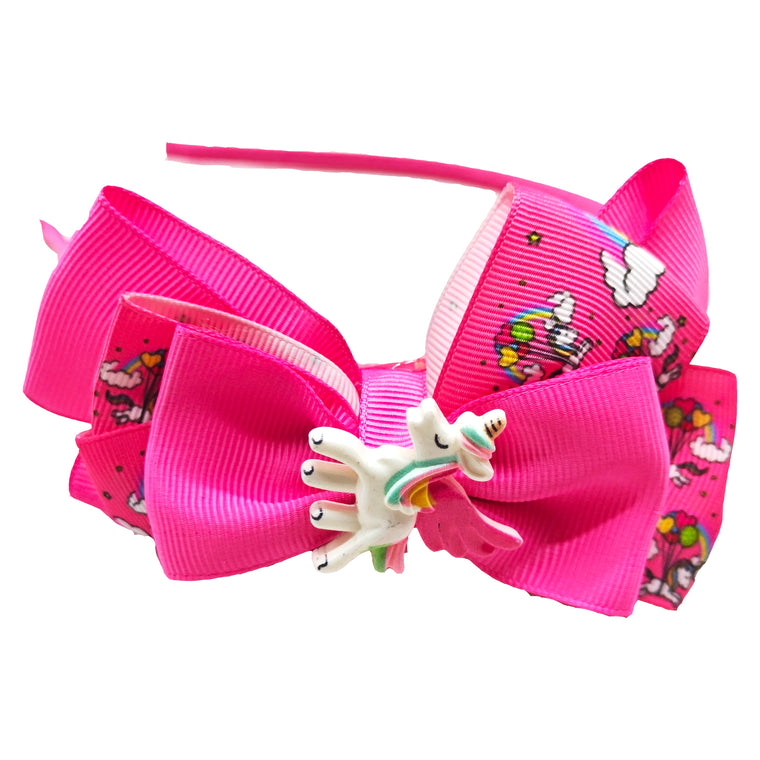 Sparkle Bow Unicorn Hairband - Pink