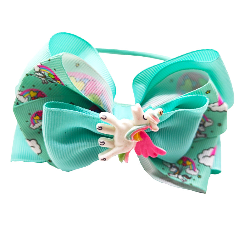 Sparkle Bow Unicorn Hairband - Green