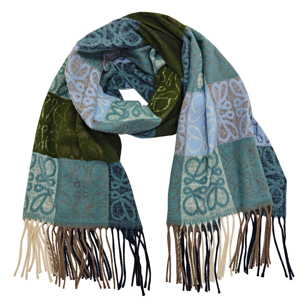 Grid design scarf - green