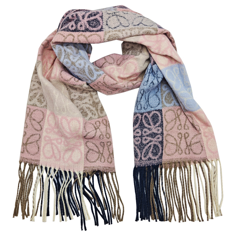 Grid design scarf - pink