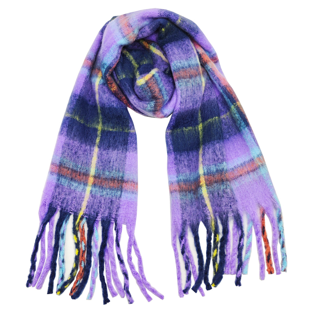 Check scarf - purple
