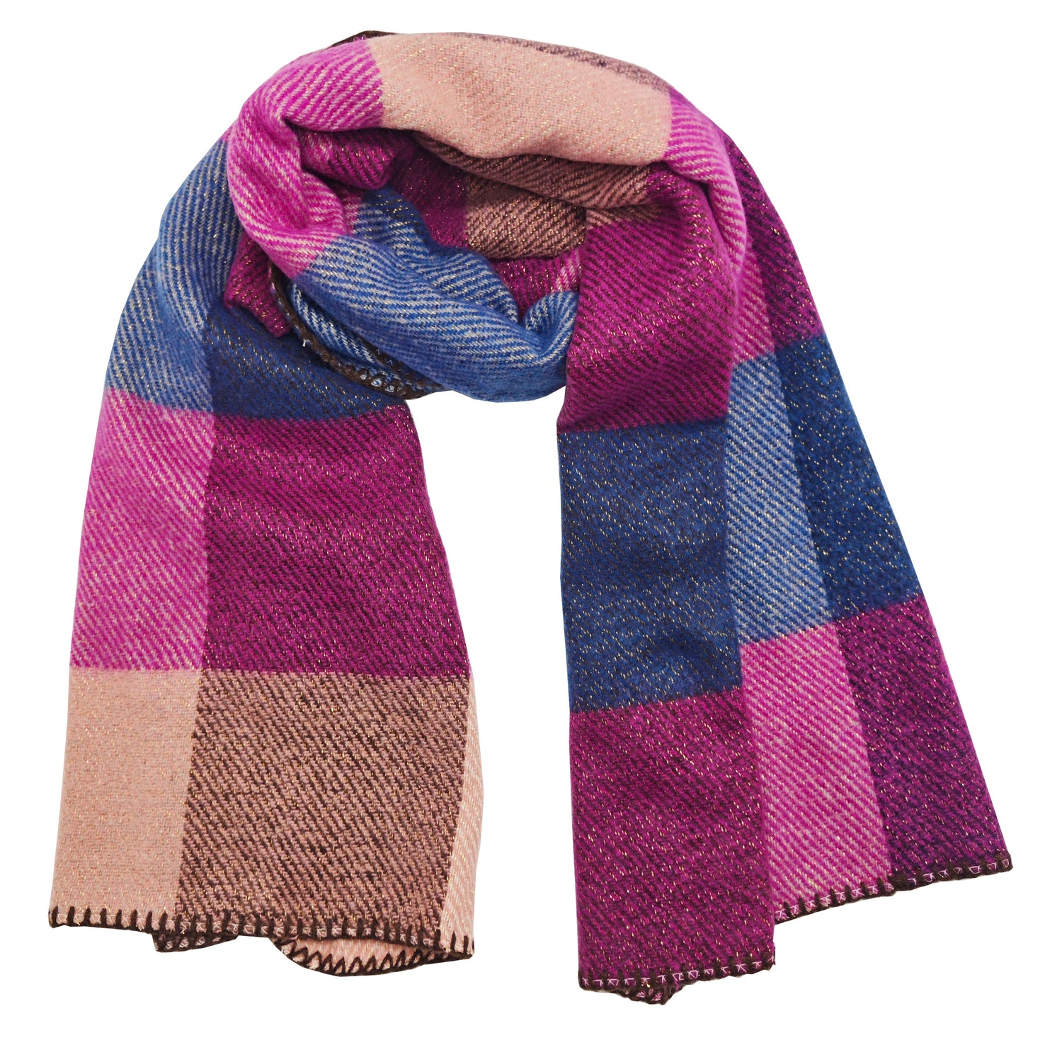 Border stitch scarf - pink