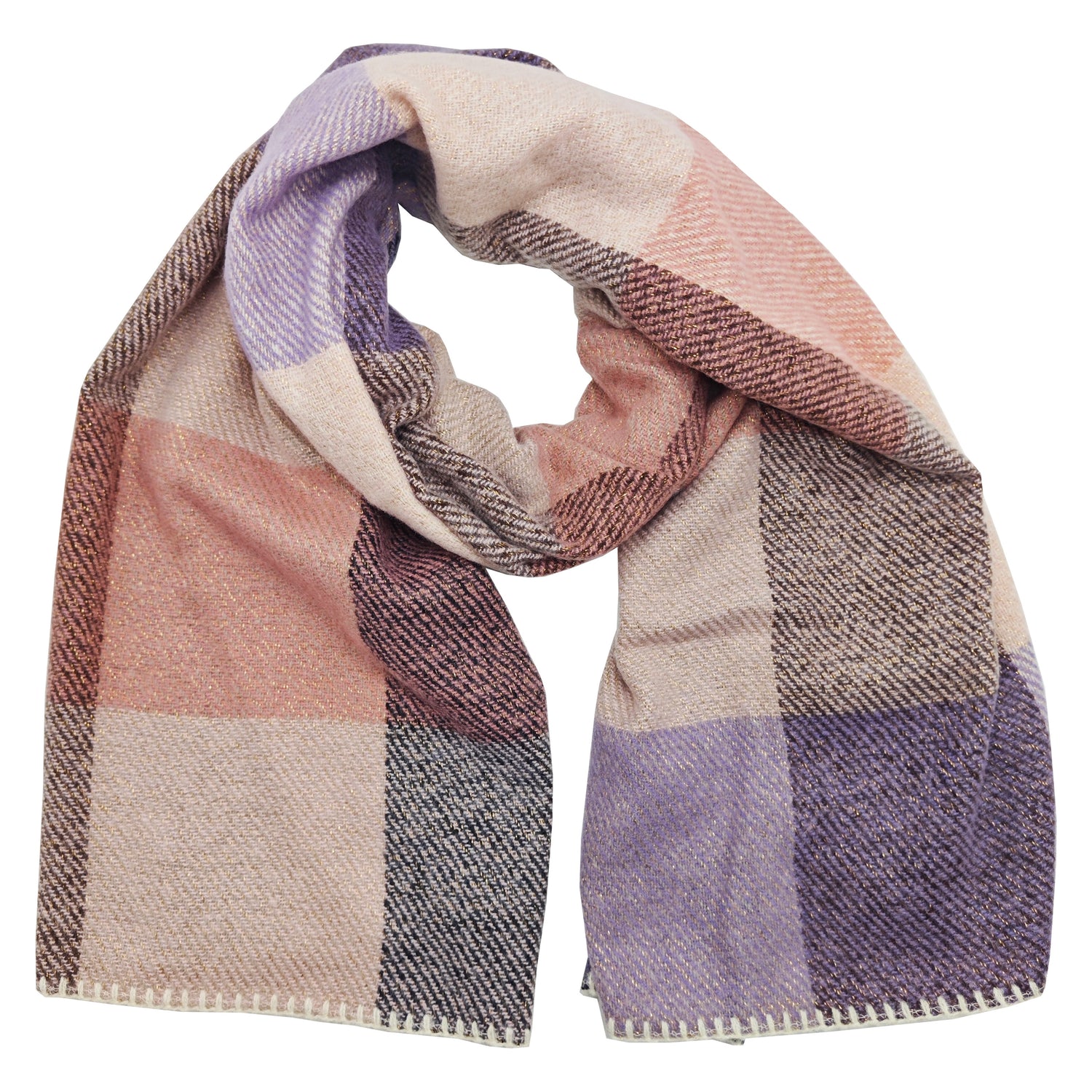 Border stitch scarf - purple