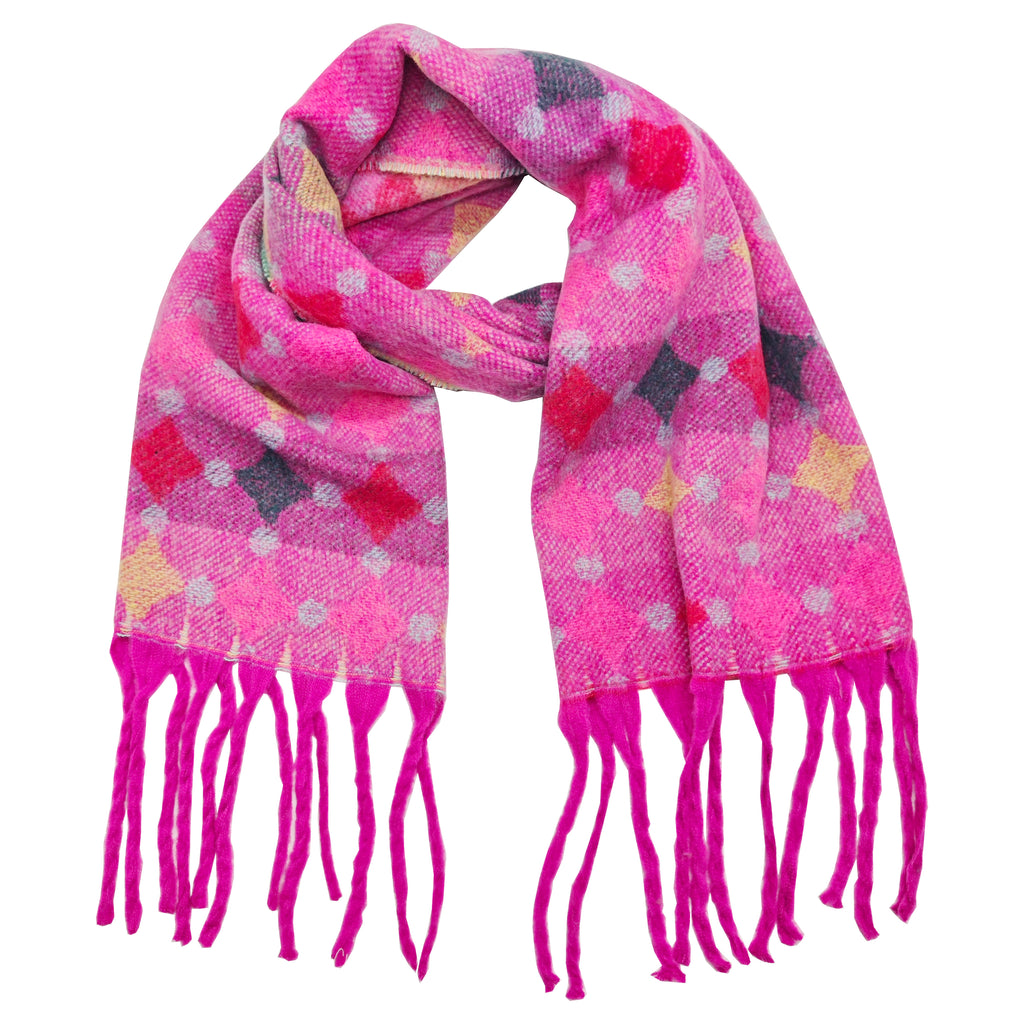 Dot & diamond scarf - pink