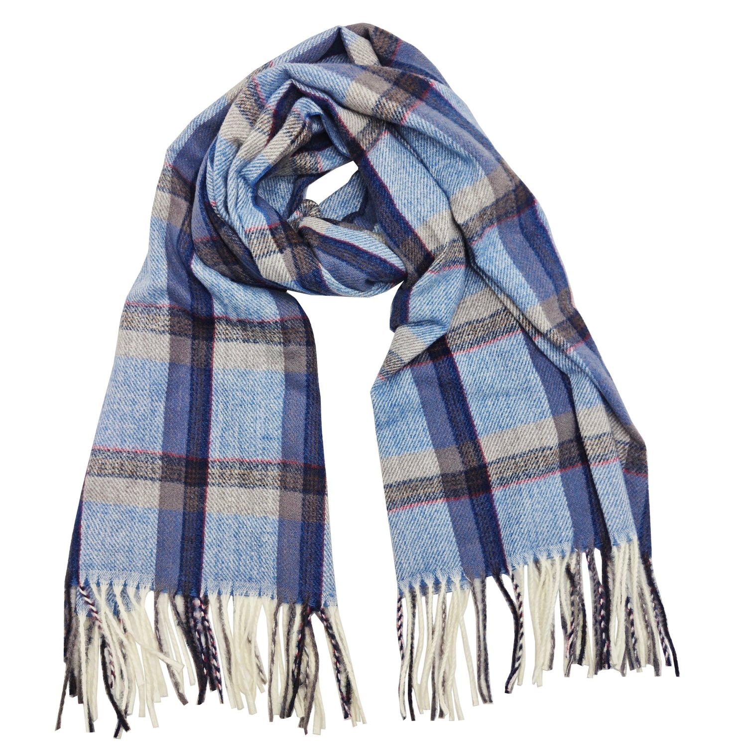 Check scarf - blue