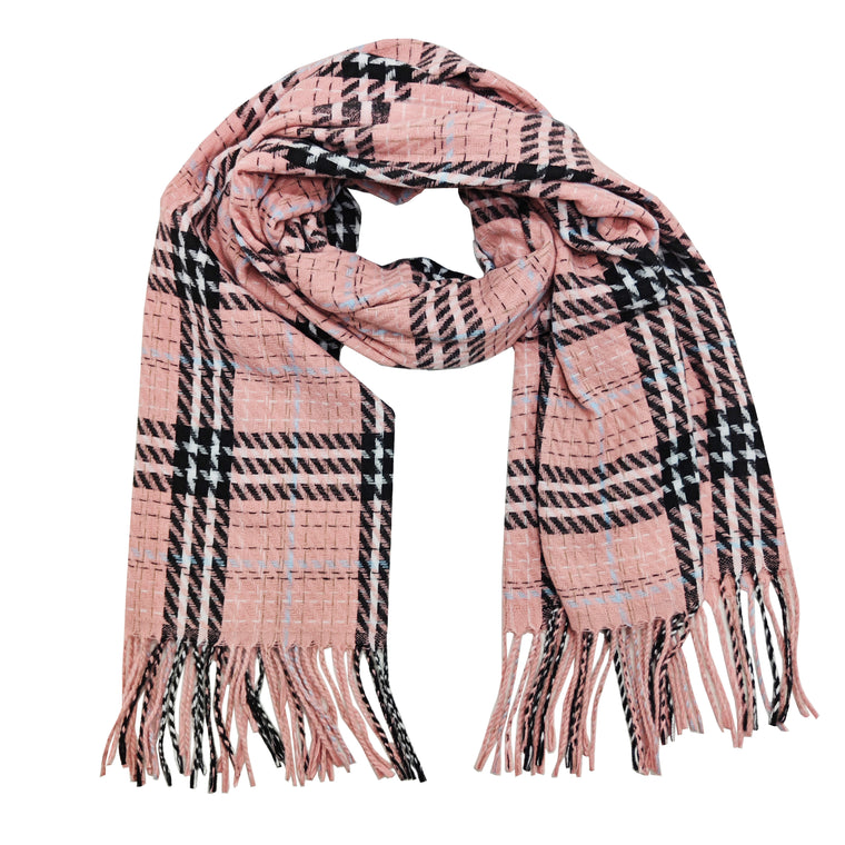 Check scarf - pink