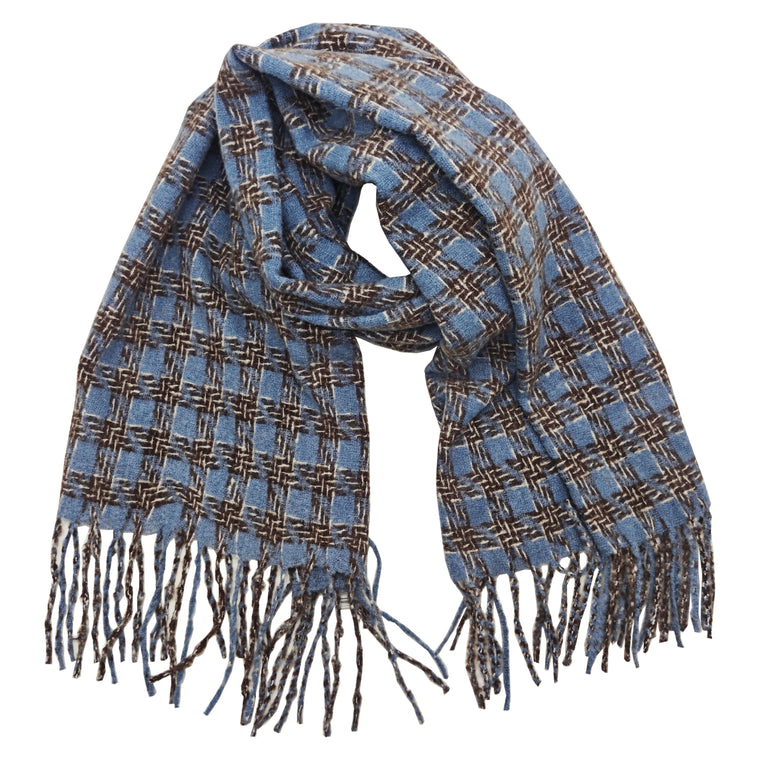 Check scarf - blue