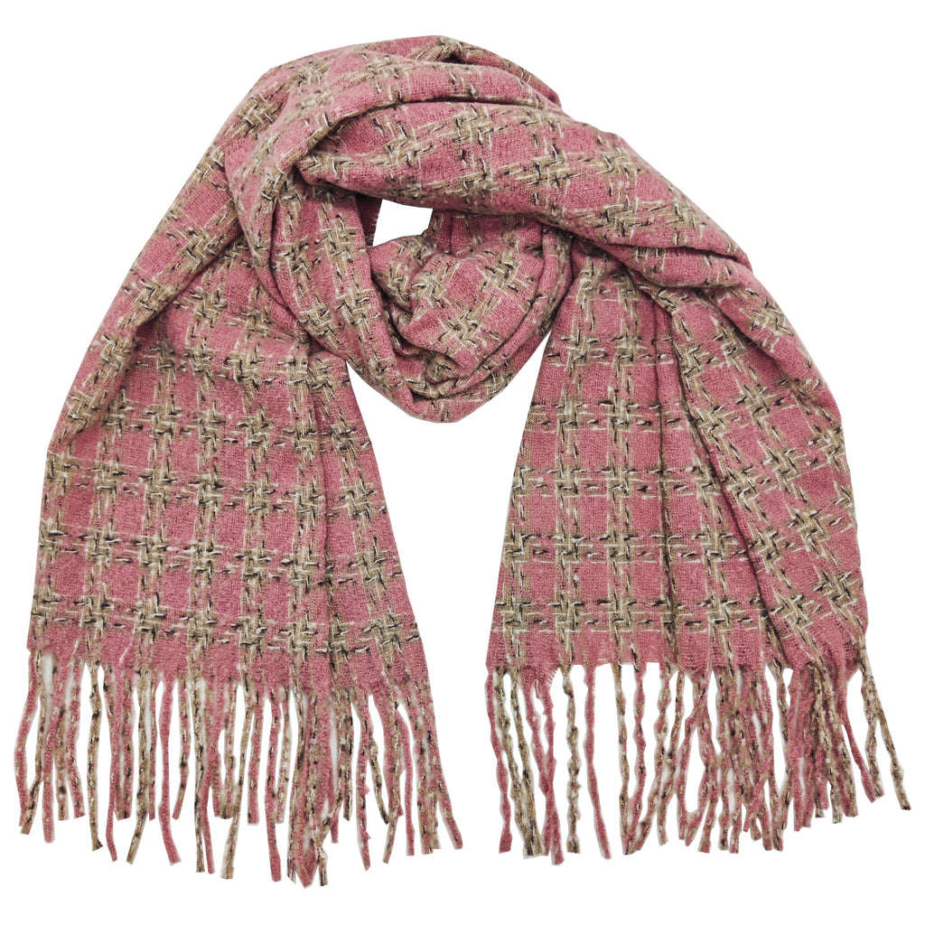 Check scarf - pink