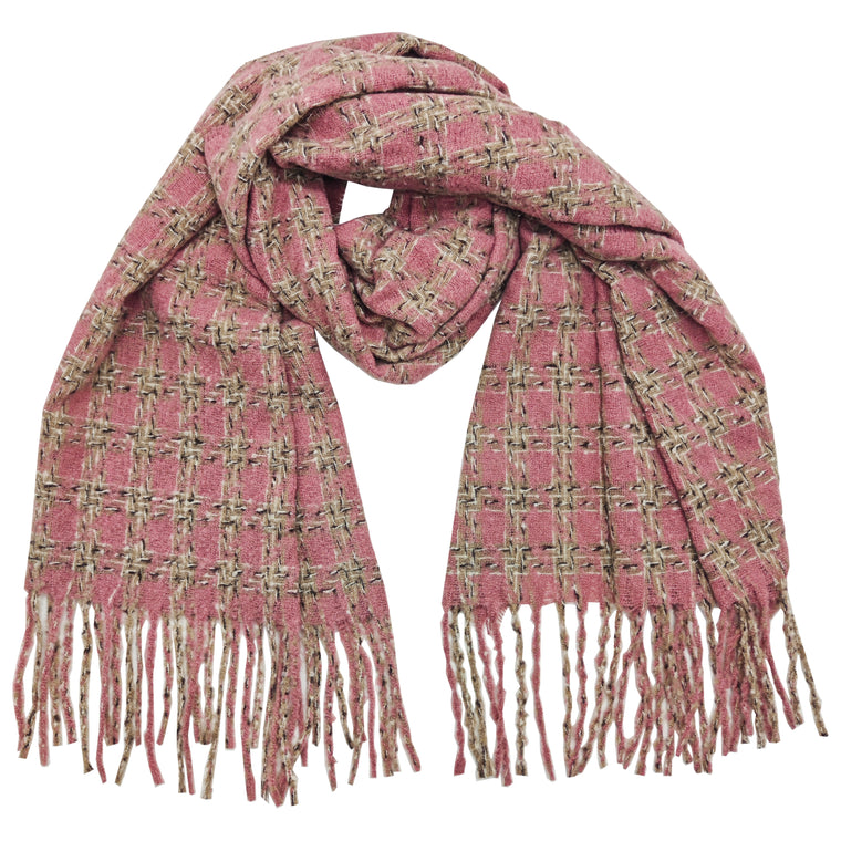 Check scarf - pink