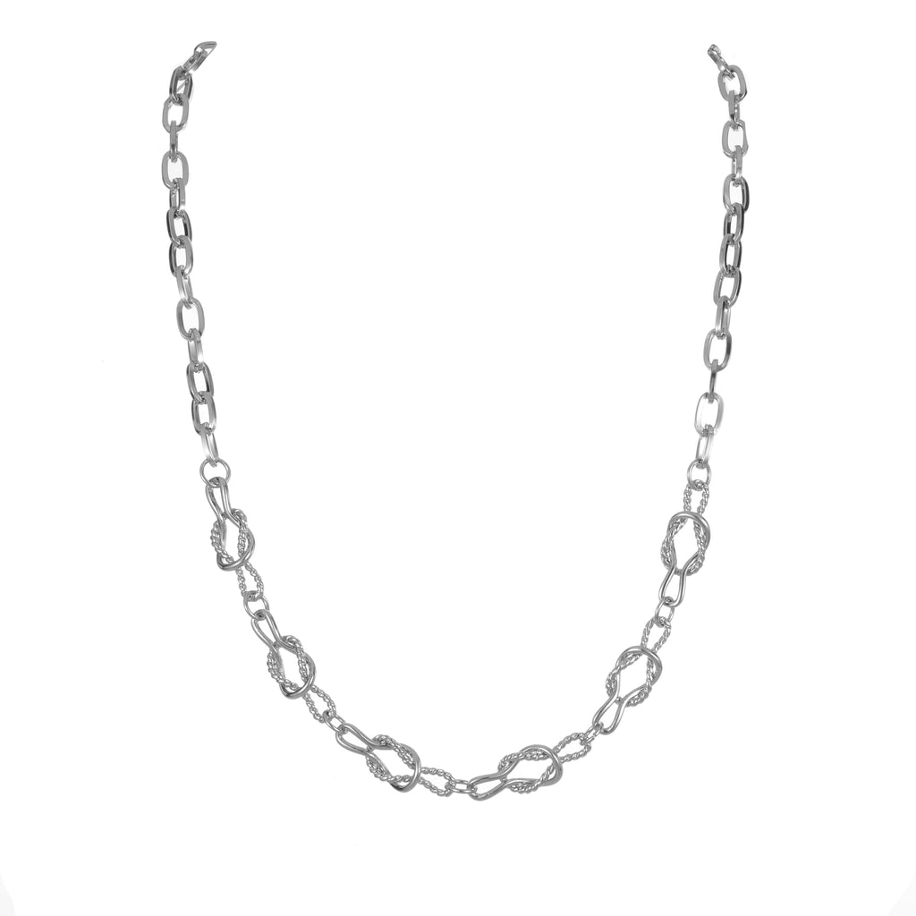 Linked chain necklace silver
