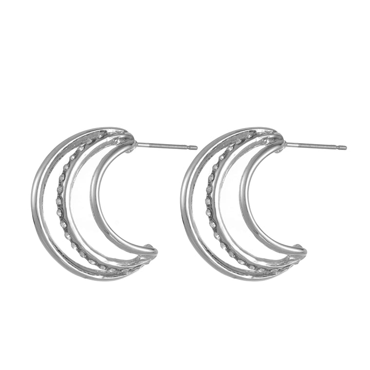 Triple hoop earring silver