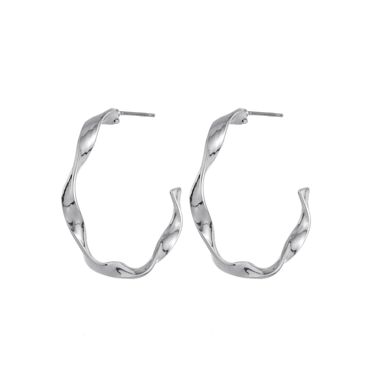 Twisted hoop earring silver